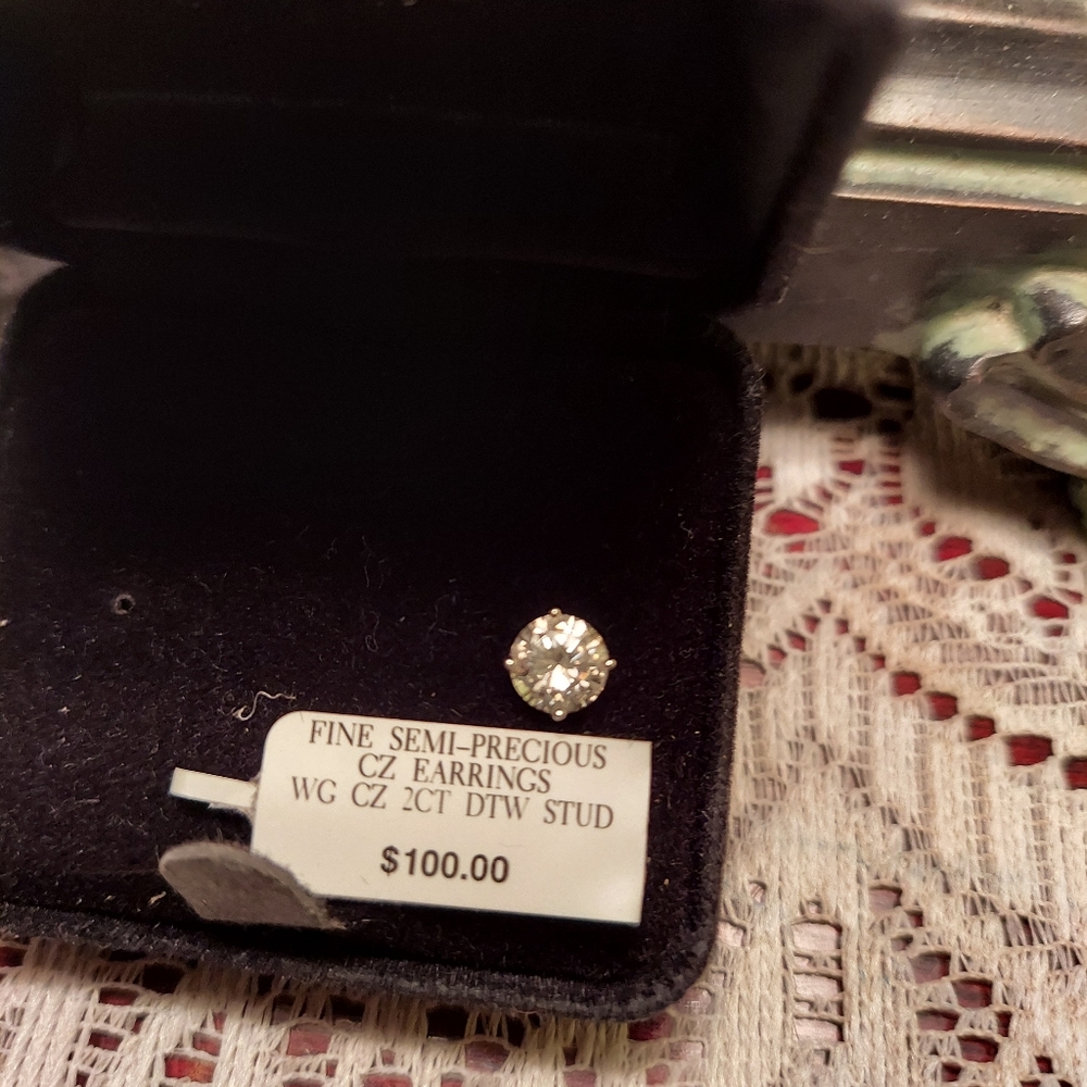 Single 2ct. CZ Earring